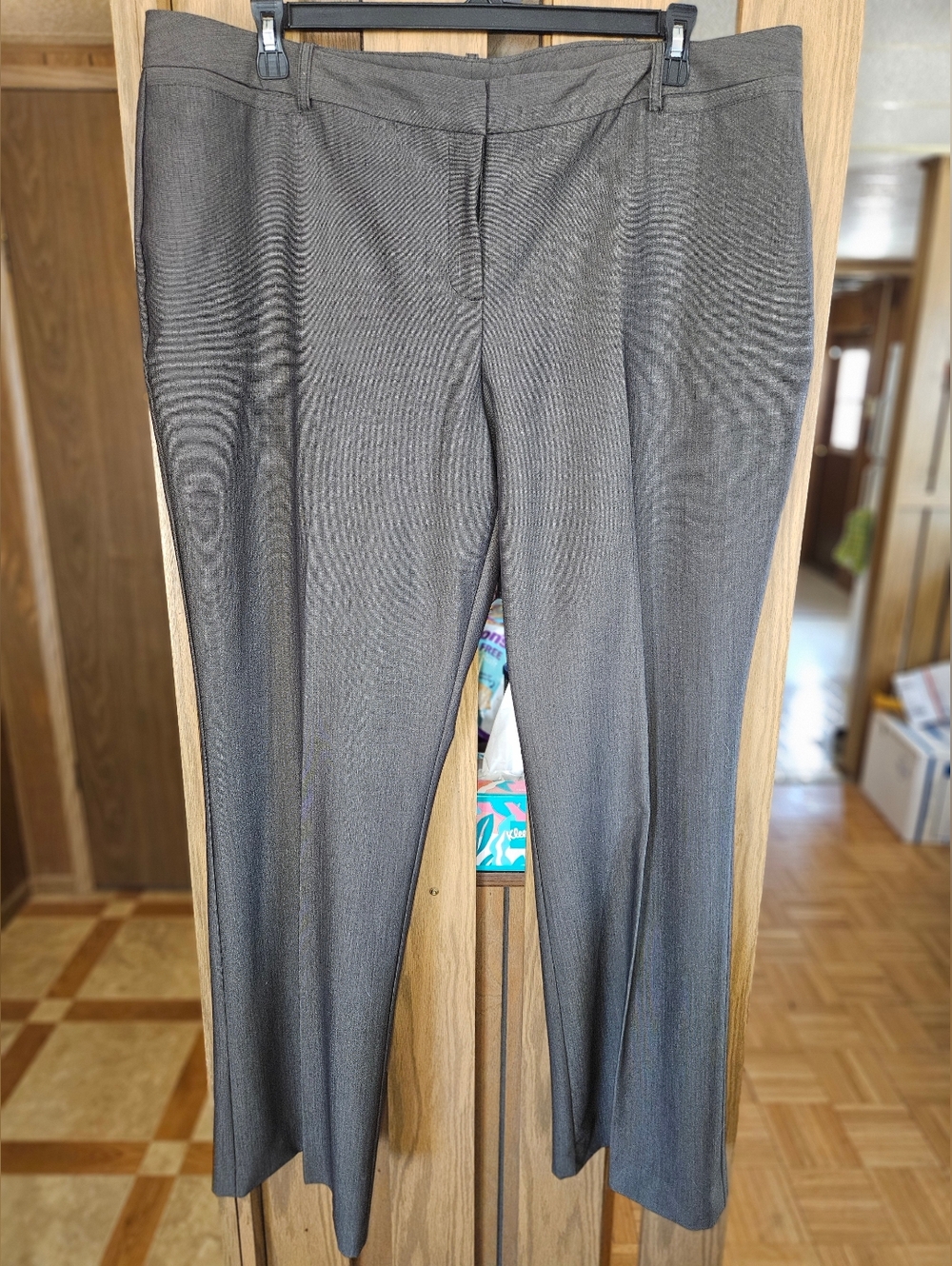 Women's Gray Dress Pants - Classic Straight Leg